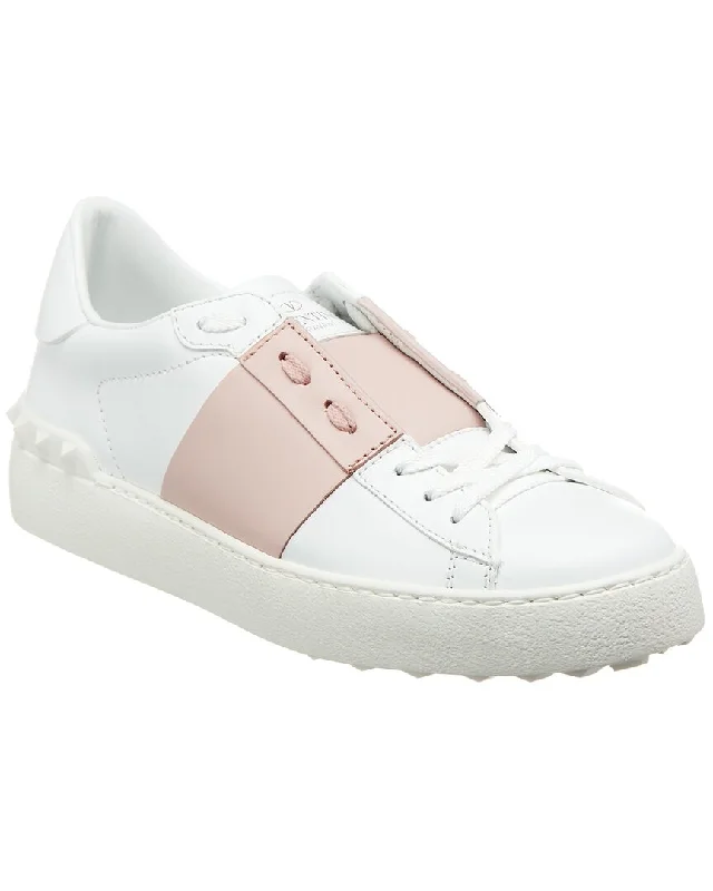Chunky - Sole Women's Platform Sneakers in White for a Trendy Street Style LookValentino Rockstud Open Leather Sneaker Chunky - Sole Women's Platform Sneakers in White for a Trendy Street Style LookValentino Rockstud Open Leather Sneaker