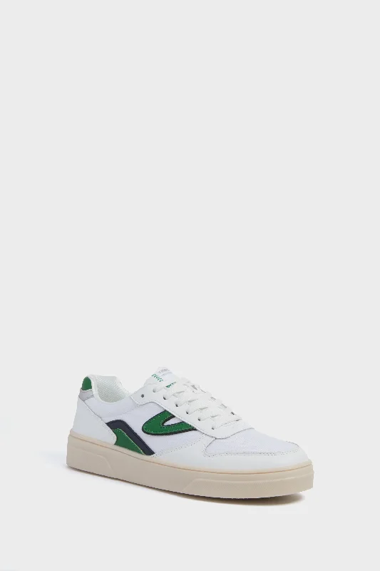 Women's Sneakers with Adjustable Straps for a Customized Fit During High - Impact ExercisesWhite Green Navy Harlow Elite Sneakers