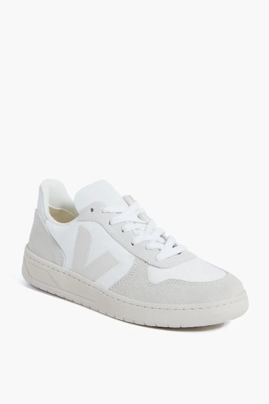 Women's Sneakers with Heel - Stabilizing Technology for Better Balance During RunningWhite Natural Pierre V-10 Sneakers