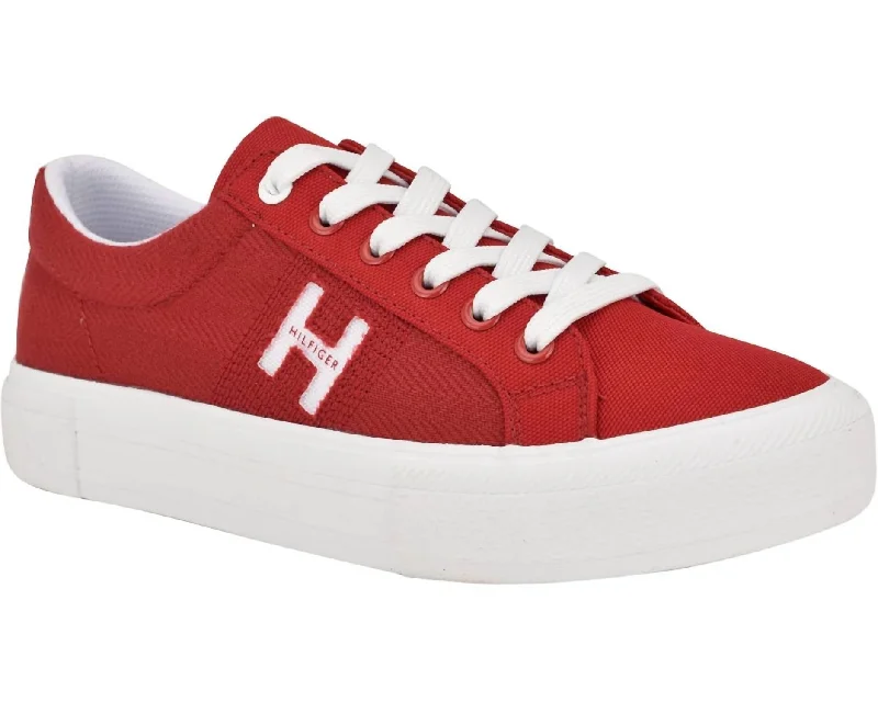 Women's Sneakers with Hidden Wedges for a Subtle Height Boost and Added StyleWomen's Aconia Sneaker In Medium Red Women's Sneakers with Hidden Wedges for a Subtle Height Boost and Added StyleWomen's Aconia Sneaker In Medium Red