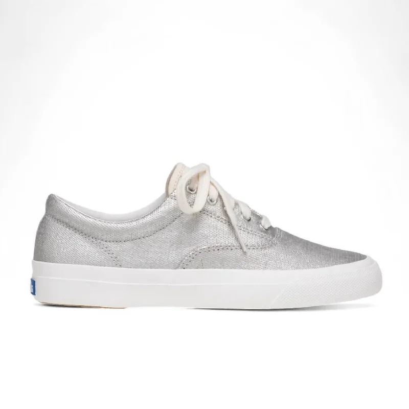 Slip - On Women's Canvas Sneakers in Navy for Easy and Effortless WearWomen's Anchor Sneaker In Matte Silver Slip - On Women's Canvas Sneakers in Navy for Easy and Effortless WearWomen's Anchor Sneaker In Matte Silver