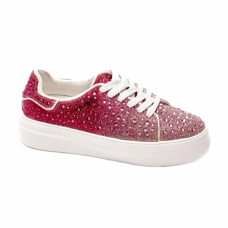 Women's Sneakers with Heel - Stabilizing Technology for Better Balance During RunningWomen's Bedazzle Ombre Sneakers In Pink Women's Sneakers with Heel - Stabilizing Technology for Better Balance During RunningWomen's Bedazzle Ombre Sneakers In Pink