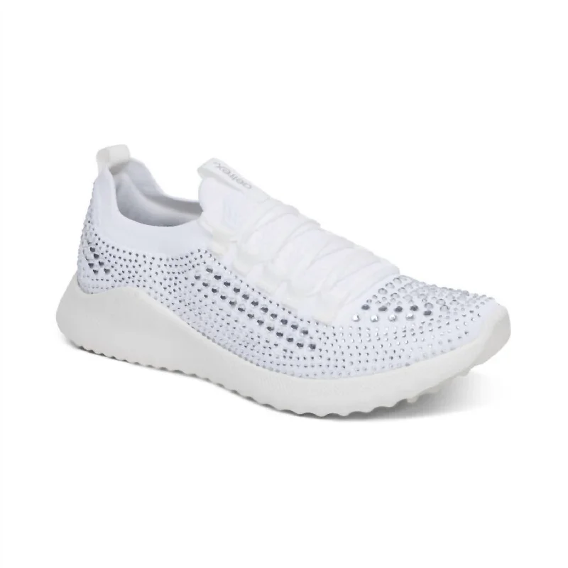 Women's Sneakers with Hidden Wedges for a Subtle Height Boost and Added StyleWomen's Carly Sneaker In Sparkle White Women's Sneakers with Hidden Wedges for a Subtle Height Boost and Added StyleWomen's Carly Sneaker In Sparkle White