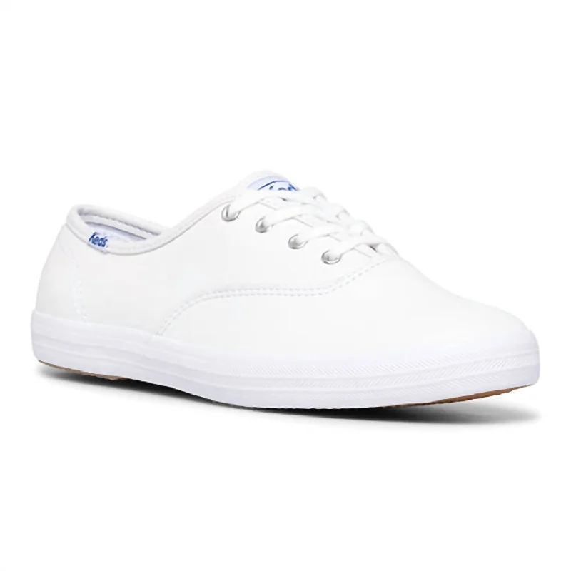 Women's Sneakers with Adjustable Straps for a Customized Fit During High - Impact ExercisesWomen's Champion Originals Leather Sneaker In White