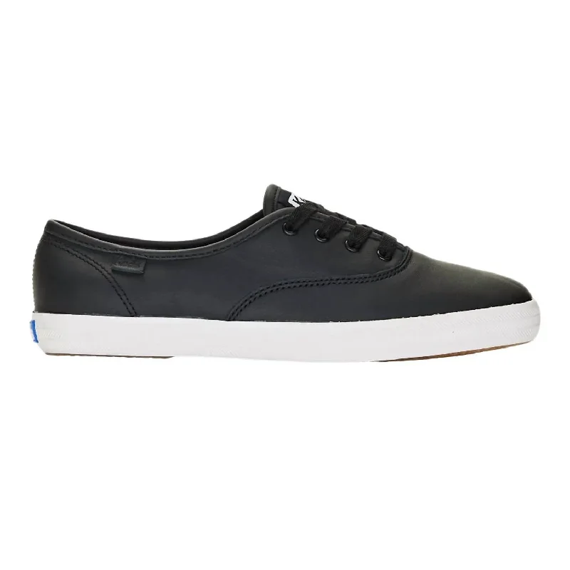 Wide - Width Women's Sneakers for Comfortable Fit for Those with Wider FeetWomen's Champion Premium Leather Sneaker In Black