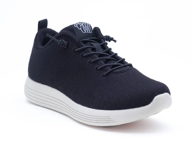 Slip - On Women's Canvas Sneakers in Navy for Easy and Effortless WearWomen's Cheviot Sneaker In Black Merino Wool Slip - On Women's Canvas Sneakers in Navy for Easy and Effortless WearWomen's Cheviot Sneaker In Black Merino Wool