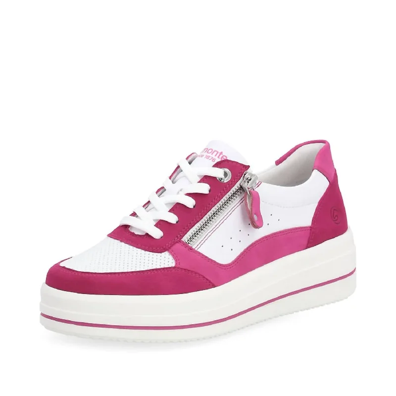 Smart - Tech Women's Sneakers with Fitness Tracking Features for Active Lifestyle EnthusiastsWomen's Kendra Sneakers In Fuchsia/white Smart - Tech Women's Sneakers with Fitness Tracking Features for Active Lifestyle EnthusiastsWomen's Kendra Sneakers In Fuchsia/white