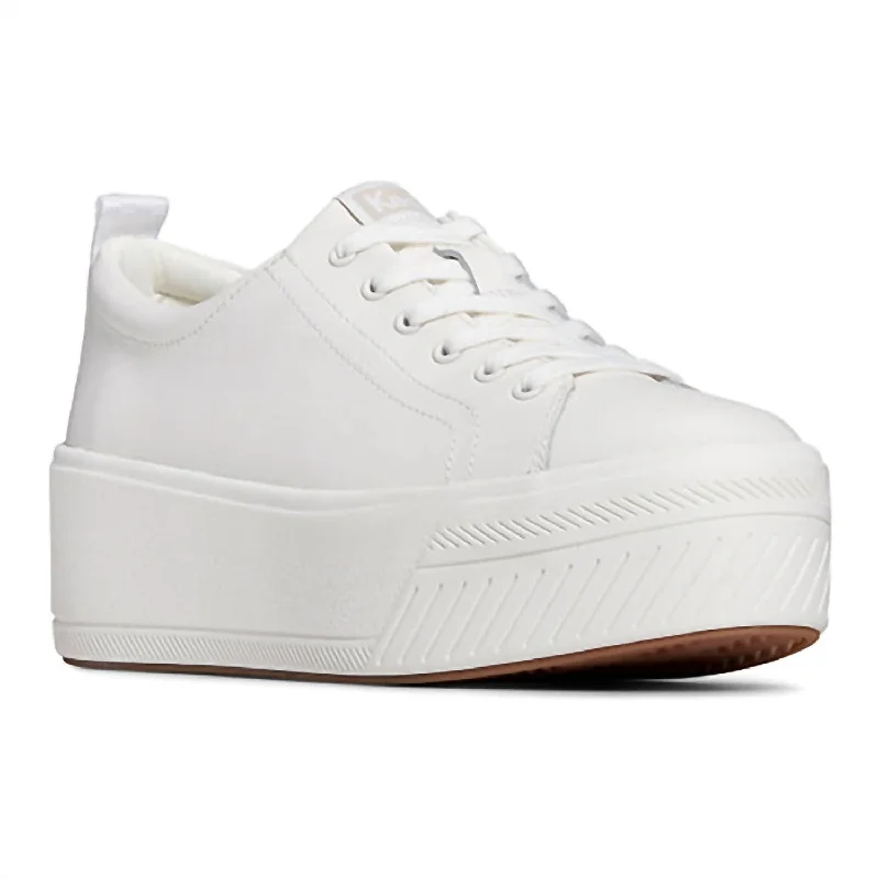 Women's Sneakers with Adjustable Straps for a Customized Fit During High - Impact ExercisesWomen's Platform Skyler Leather Sneaker In White