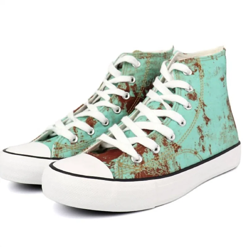 Women's Sneakers with Heel - Stabilizing Technology for Better Balance During RunningWomen's Star 24 Hi-Top Sneakers In Rusted Turquoise