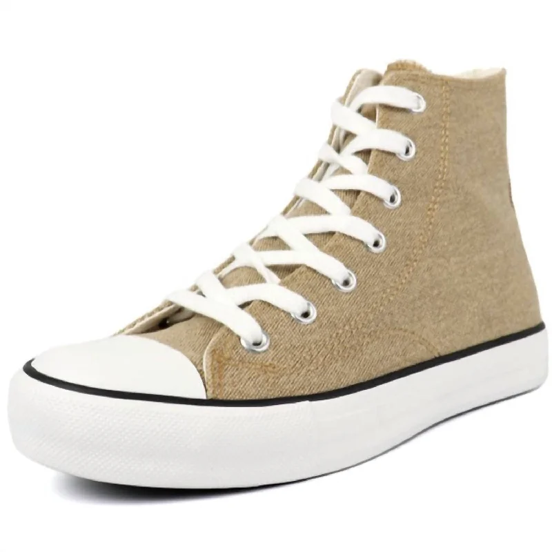 Foldable Women's Travel Sneakers for Compact Storage in LuggageWomen's Star 24 Hi-Top Sneakers In Taupe