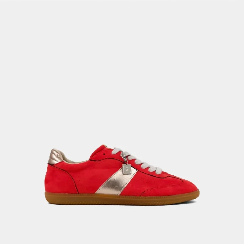 Smart - Tech Women's Sneakers with Fitness Tracking Features for Active Lifestyle EnthusiastsWomen's Sydney Sneaker In Red Suede Smart - Tech Women's Sneakers with Fitness Tracking Features for Active Lifestyle EnthusiastsWomen's Sydney Sneaker In Red Suede