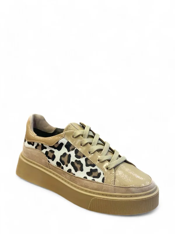 Women's Sneakers with Memory Foam Insoles for Exceptional Cushioning and ComfortWomen's Tania Sneaker In Camel And Leopard Women's Sneakers with Memory Foam Insoles for Exceptional Cushioning and ComfortWomen's Tania Sneaker In Camel And Leopard