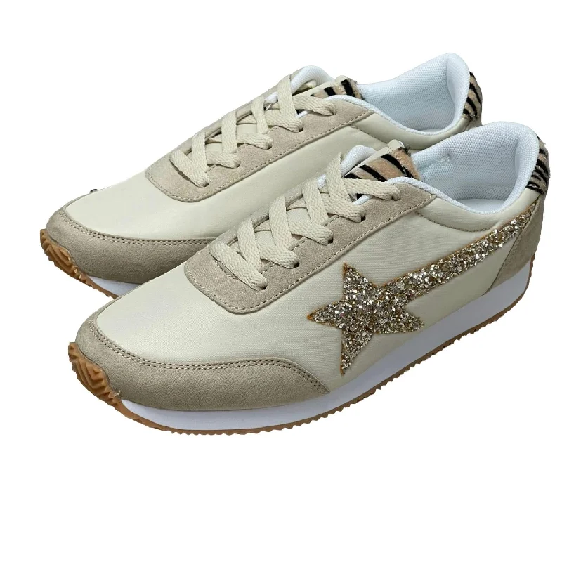 Women's Sneakers with Adjustable Straps for a Customized Fit During High - Impact ExercisesWomen's Vintage Sneakers In Cream Women's Sneakers with Adjustable Straps for a Customized Fit During High - Impact ExercisesWomen's Vintage Sneakers In Cream