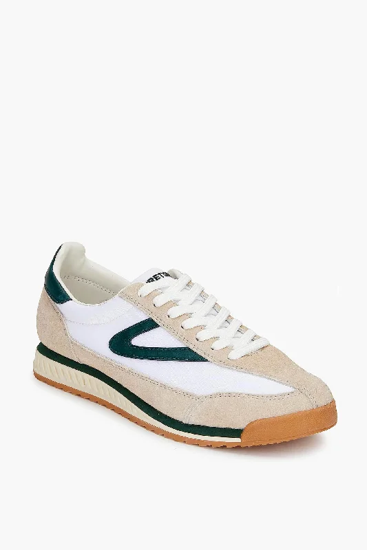High - Top Women's Leather Sneakers in Black for a Stylish and Durable OptionWhite and Green Rawlins Sneakers