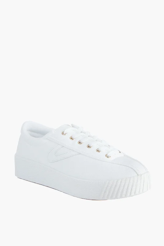 Chunky - Sole Women's Platform Sneakers in White for a Trendy Street Style LookWhite Nylite Bold Plus Canvas Sneakers