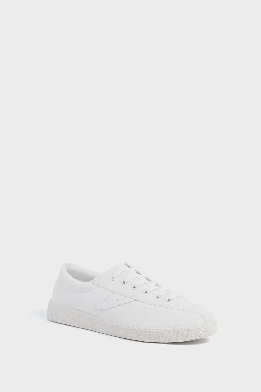Low - Top Women's Tennis Sneakers in Bright Neon for a Pop of Color on the CourtWomen's White Nylite Canvas Sneakers
