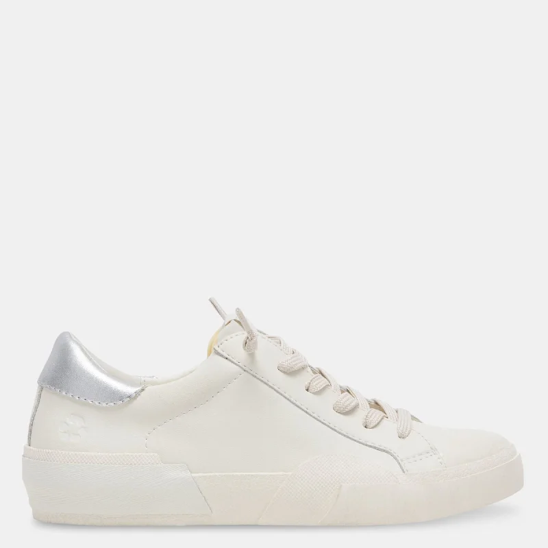 Women's Sneakers with Heel - Stabilizing Technology for Better Balance During RunningZINA FOAM 360 SNEAKERS WHITE SILVER RECYCLED LEATHER Women's Sneakers with Heel - Stabilizing Technology for Better Balance During RunningZINA FOAM 360 SNEAKERS WHITE SILVER RECYCLED LEATHER