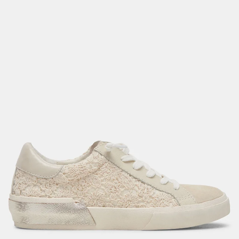 Chunky - Sole Women's Platform Sneakers in White for a Trendy Street Style LookZina Sneakers Ecru Lace Chunky - Sole Women's Platform Sneakers in White for a Trendy Street Style LookZina Sneakers Ecru Lace